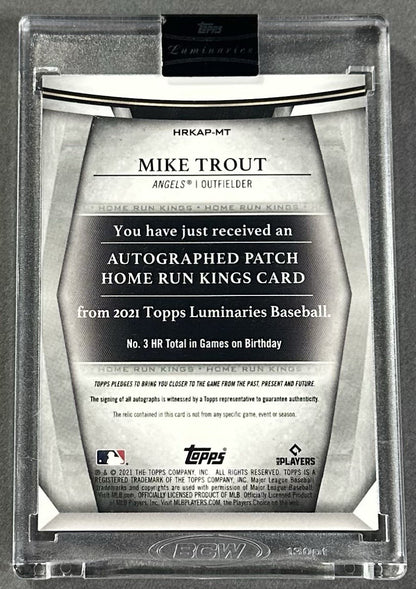 2021 Topps Luminaries Home Run Kings Mike Trout Auto 5HR Relic /15 Angels Sealed