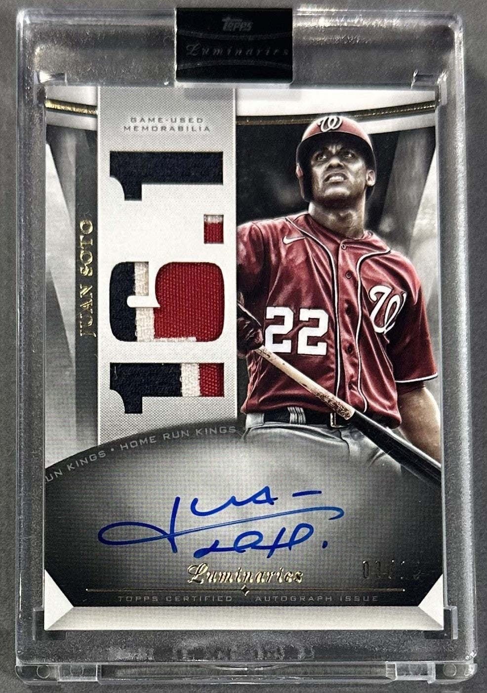 2021 Topps Luminaries Home Run Kings Juan Soto Auto Patch /15 Sealed Nationals