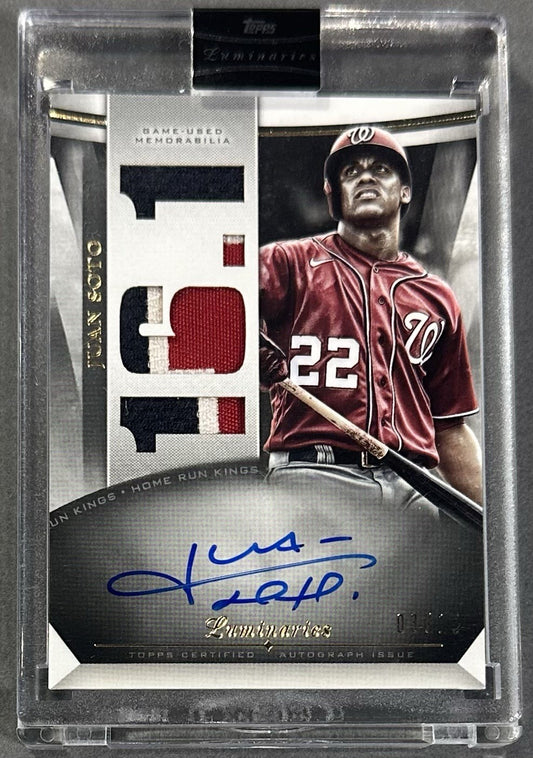 2021 Topps Luminaries Home Run Kings Juan Soto Auto Patch /15 Sealed Nationals