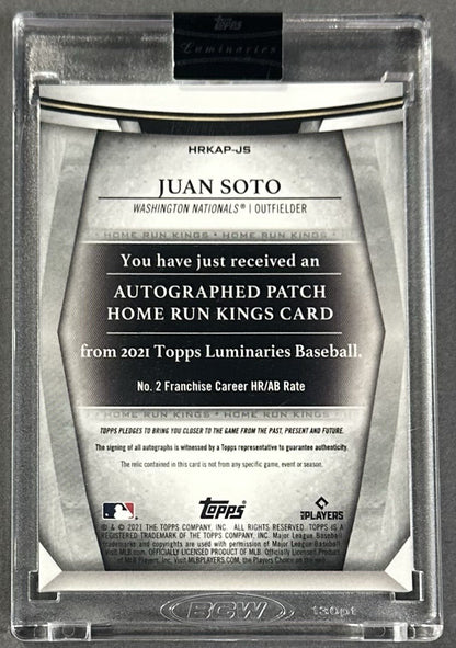 2021 Topps Luminaries Home Run Kings Juan Soto Auto Patch /15 Sealed Nationals