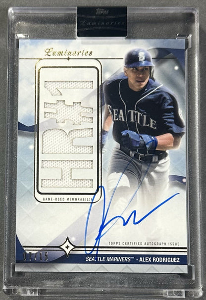 2023 Topps Luminaries Home Run Kings Alex Rodriguez 1st HR Auto Patch /15 Sealed