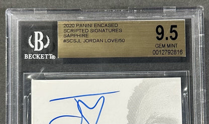 2020 Panini Encased Jordan Love RC Scripted Sapphire /50 BGS 9.5/10 Auto Rookie