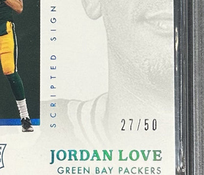 2020 Panini Encased Jordan Love RC Scripted Sapphire /50 BGS 9.5/10 Auto Rookie