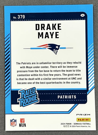 2024 Donruss Optic Drake Maye Preview Football Emoji Patriots Rookie SSP #379