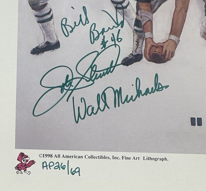 1969 NY Jets SB Champs Team Signed 33x27 Doo S Oh Litho Photo Auto Namath COA