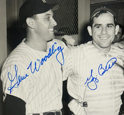 Yogi Berra Gene Woodling Allie Reynolds Signed 8x10 Photo Yankees 3 Auto JSA COA