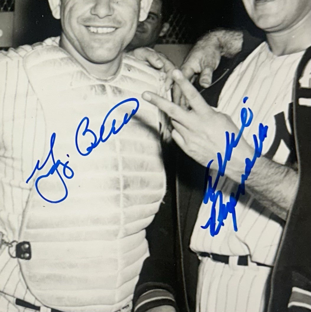 Yogi Berra Gene Woodling Allie Reynolds Signed 8x10 Photo Yankees 3 Auto JSA COA