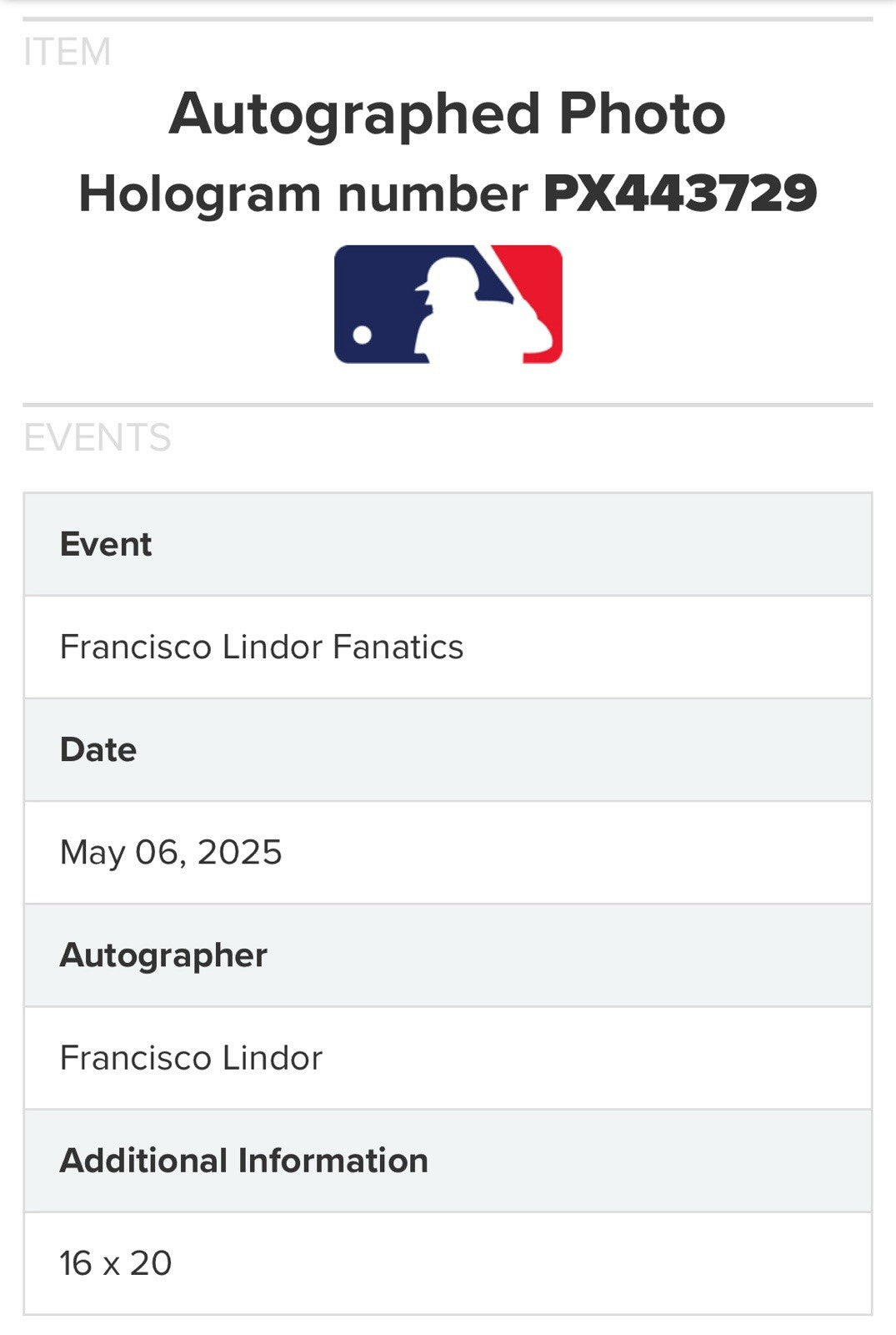Francisco Lindor Signed 16x20 Framed Photo New York Mets Auto Fanatics MLB Holo