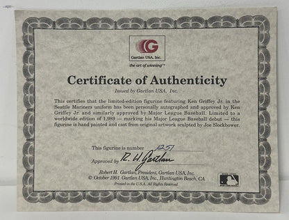 Ken Griffey Jr Signed Gartlan Figurine Seattle Mariners LE Auto COA HOF NIB