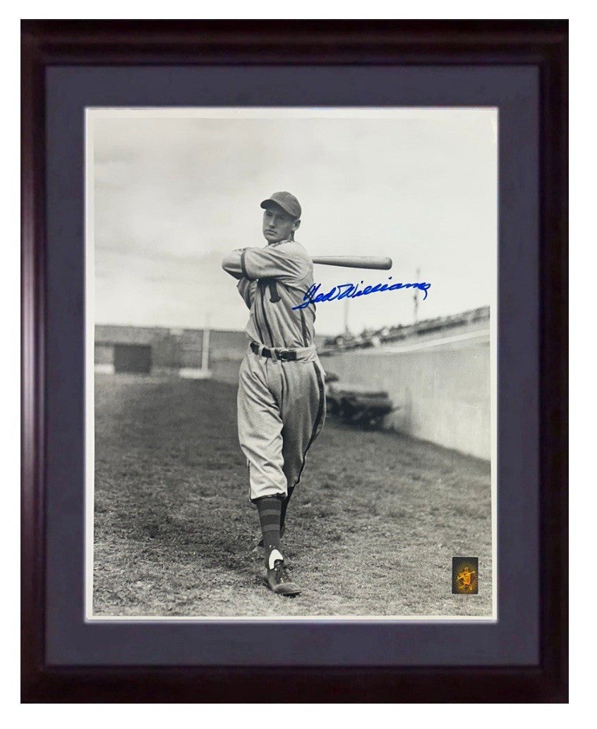 Ted Williams Signed 16x20 Framed Photo Auto Boston Red Sox Millers GD COA HOF