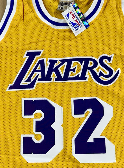 Magic Johnson Signed M+Ness Lakers Stat Rookie Jersey /32 Auto Steiner COA HOF