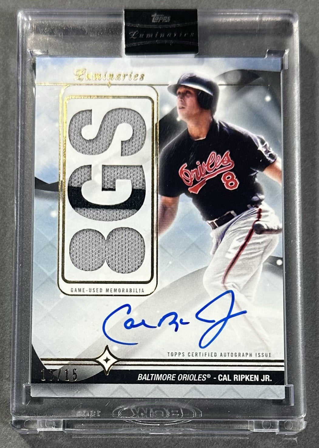 2023 Topps Luminaries Home Run Kings Cal Ripken Jr Mint Auto Patch /15 Sealed