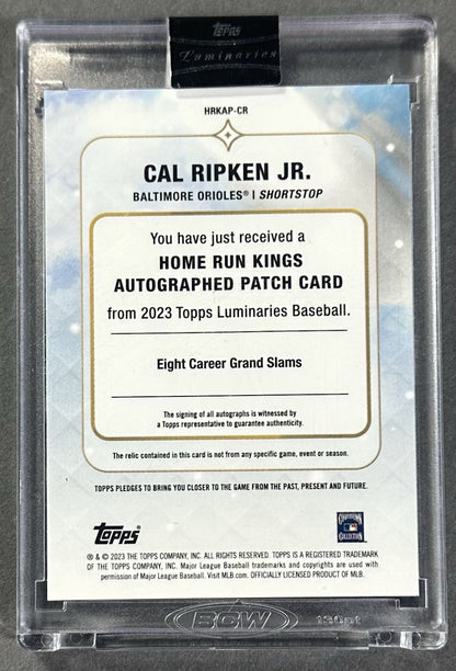 2023 Topps Luminaries Home Run Kings Cal Ripken Jr Mint Auto Patch /15 Sealed
