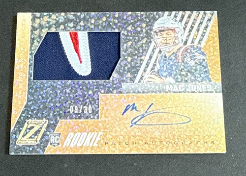 2021 Panini Zenith Rookie Logo Patch Mint Auto Mac Jones #85 Sparkle /30 Nice