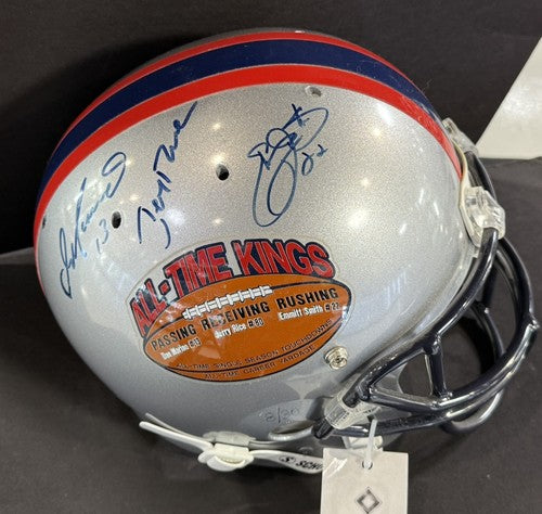 Dan Marino Emmitt Smith Jerry Rice Signed Pro All Time Kings Helmet Tristar /30