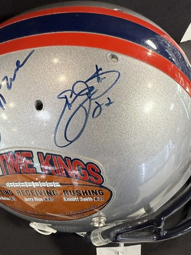 Dan Marino Emmitt Smith Jerry Rice Signed Pro All Time Kings Helmet Tristar /30