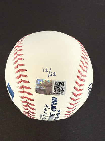 Ben Rice Signed Official MLB Baseball Yankees Debut 1st Hit /22 Auto Steiner COA