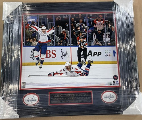 ALEXANDER OVECHKIN SIGNED 16x20 Framed CAPITALS Record #895 Goal Auto FANATICS