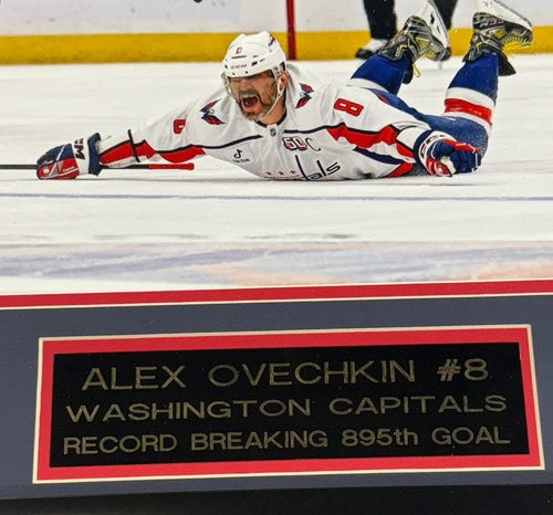 ALEXANDER OVECHKIN SIGNED 16x20 Framed CAPITALS Record #895 Goal Auto FANATICS