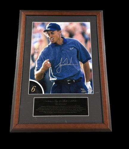 Tiger Woods Signed 12x16 Framed Golf Photo Ace In Arizona Mint Auto 7/10 UDA COA