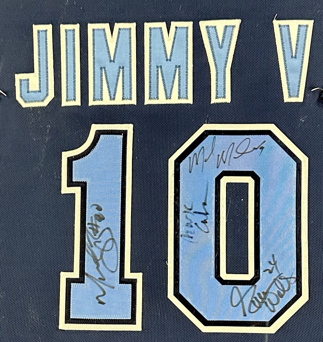 Jimmy V Valvano Dallas Reebok Jersey Framed Mark Cuban Signed Modano Auto Coa
