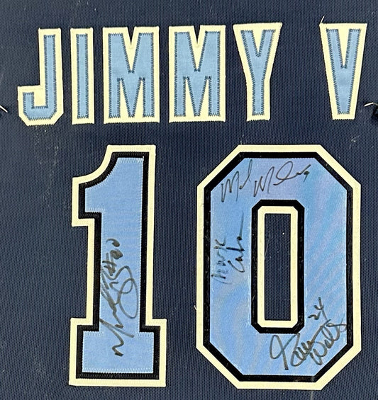 Jimmy V Valvano Dallas Reebok Jersey Framed Mark Cuban Signed Modano Auto Coa