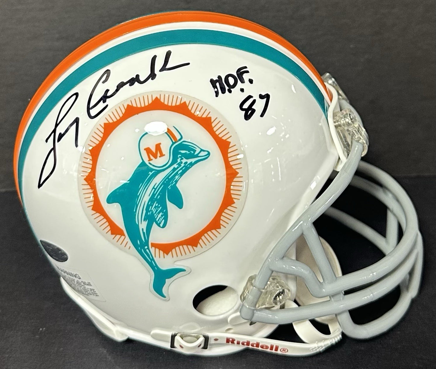 Larry Csonka Signed 1972 Model Dolphins Mini Helmet HOF 87 Autograph Steiner COA
