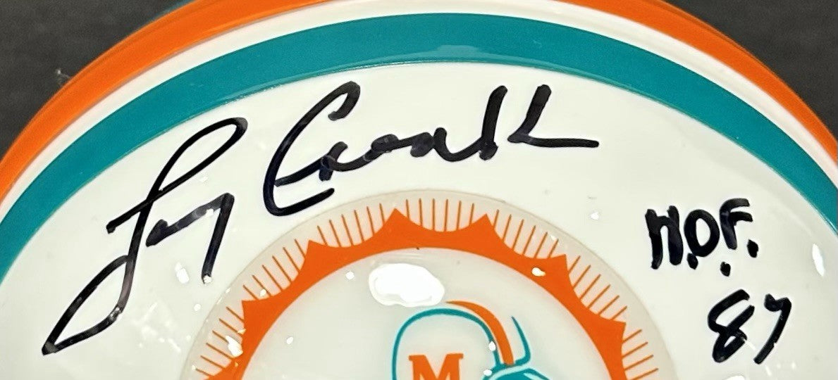 Larry Csonka Signed 1972 Model Dolphins Mini Helmet HOF 87 Autograph Steiner COA