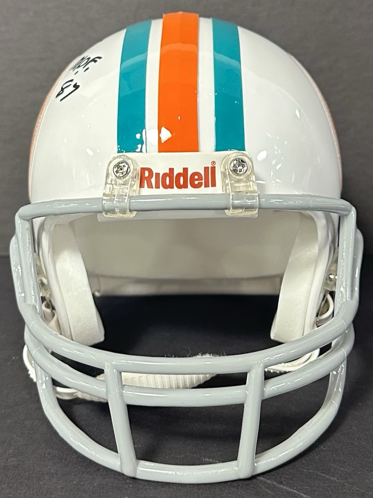 Larry Csonka Signed 1972 Model Dolphins Mini Helmet HOF 87 Autograph Steiner COA