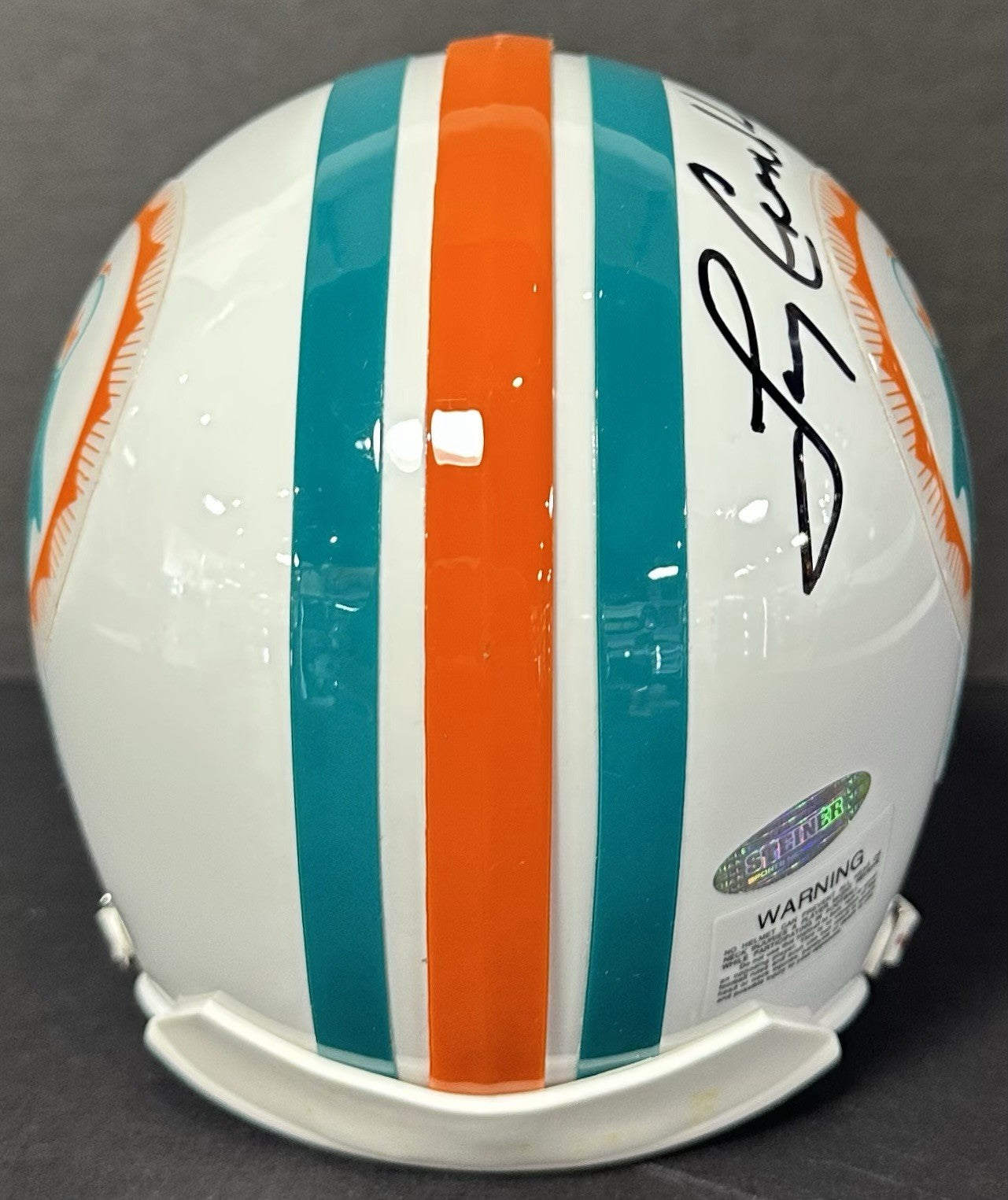 Larry Csonka Signed 1972 Model Dolphins Mini Helmet HOF 87 Autograph Steiner COA