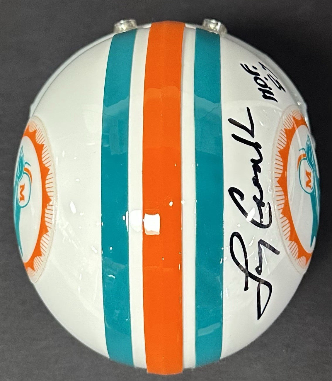 Larry Csonka Signed 1972 Model Dolphins Mini Helmet HOF 87 Autograph Steiner COA
