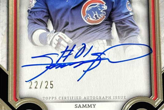 2024 Topps Tier One Sammy Sosa Mint Auto /25 Holo Gold Foil Chicago Cubs #T1A-SS