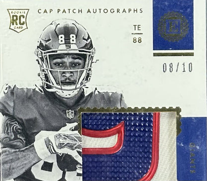 2017 Panini Encased Evan Engram RC Rookie Cap Patch Auto Gold /10 BGS 9.5/10 RPA