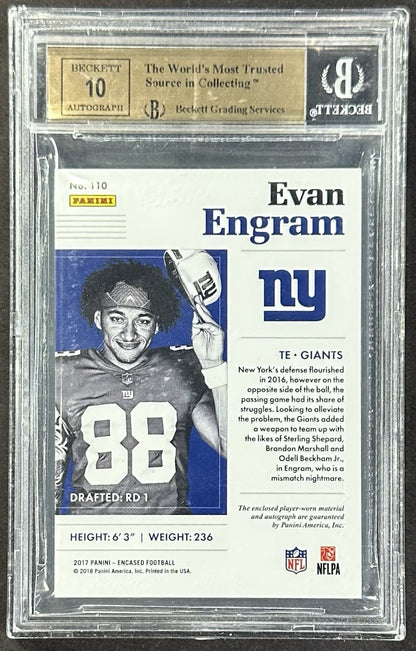 2017 Panini Encased Evan Engram RC Rookie Cap Patch Auto Gold /10 BGS 9.5/10 RPA