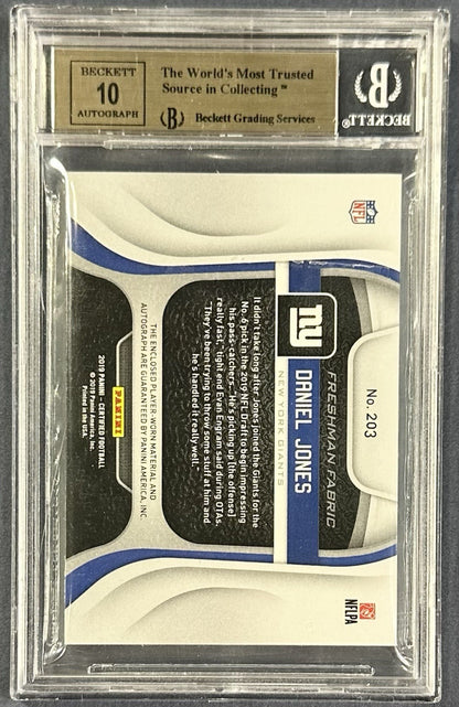 2019 Certified Daniel Jones Mirror Gold /10 Auto RPA Patch BGS 9.5/10 Colts RC