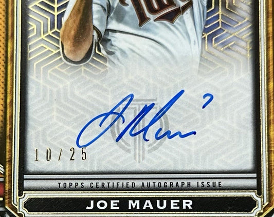2023 Topps Tribute Iconic Perspectives Joe Mauer Mint Auto /25 Orange Twins HOF