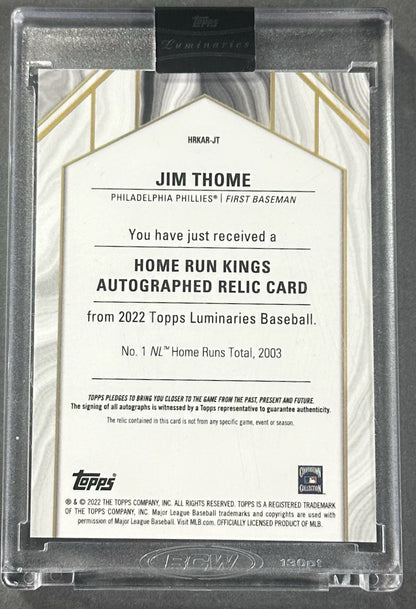 2022 Topps Luminaries HR Kings Jim Thome Auto Patch 10/10 HOF Sealed Phillies