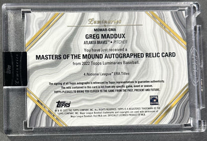 2022 Topps Luminaries Masters of Mound Greg Maddux Auto ERA Patch /10 Sealed HOF