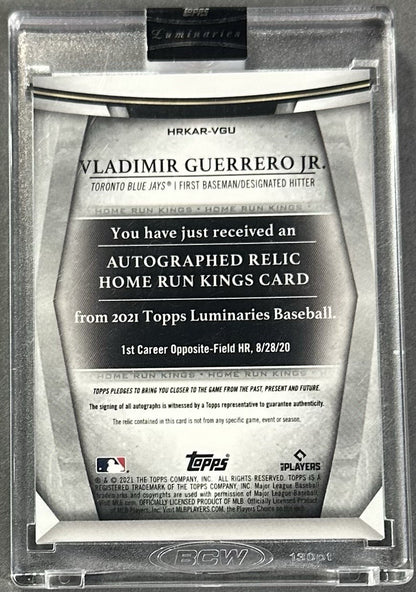 2021 Topps Luminaries Hr Kings Vladimir Guerrero Jr Blue Auto Patch /15 Toronto
