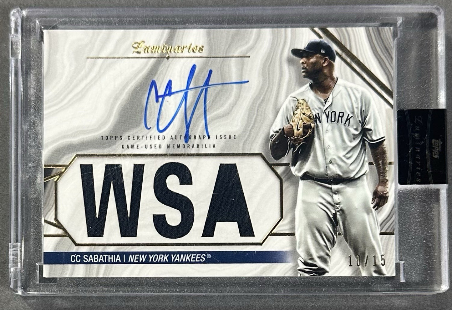2022 Topps Luminaries Masters Mound CC Sabathia Yankees Mint Auto Relic /15 HOF
