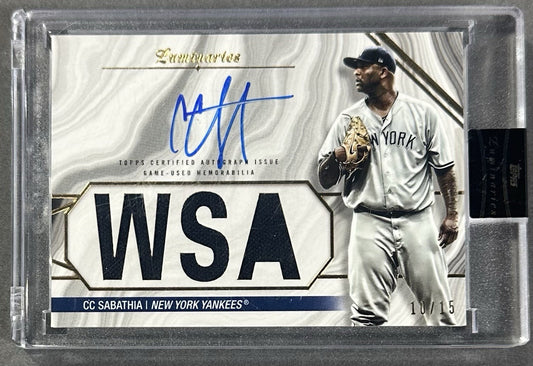 2022 Topps Luminaries Masters Mound CC Sabathia Yankees Mint Auto Relic /15 HOF