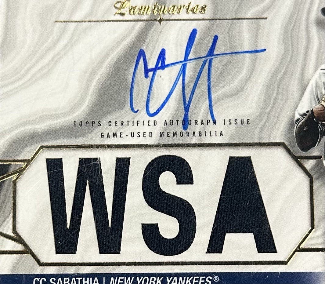 2022 Topps Luminaries Masters Mound CC Sabathia Yankees Mint Auto Relic /15 HOF