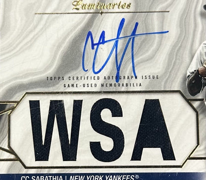 2022 Topps Luminaries Masters Mound CC Sabathia Yankees Mint Auto Relic /15 HOF