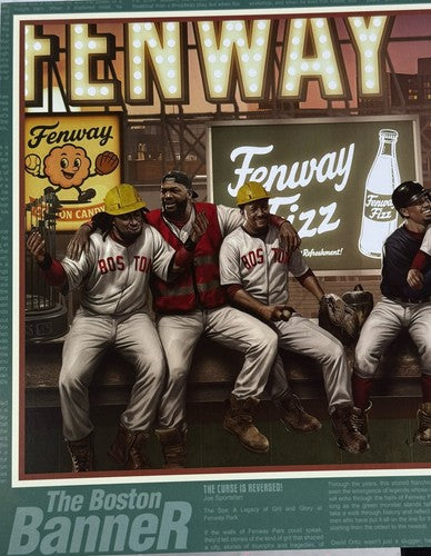 Boston Red Sox Fenway Lunch Monstah 12x36 Lithograph Photo David Ortiz Yaz Fisk