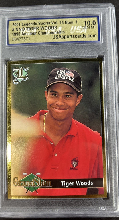 2001 Legends Sports 1996 Amateur Championship #Nno Tiger Woods USA Gem Mint 10