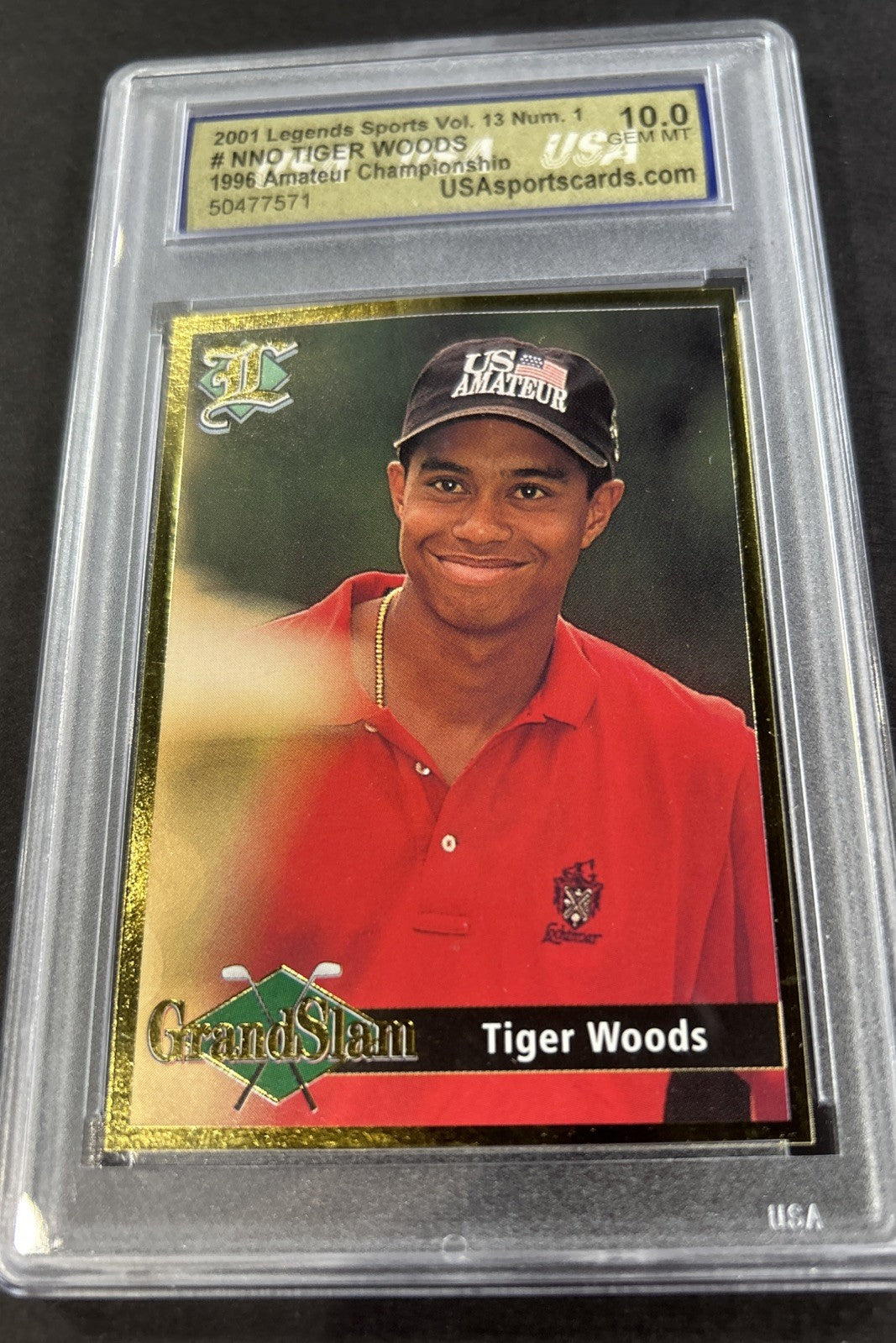 2001 Legends Sports 1996 Amateur Championship #Nno Tiger Woods USA Gem Mint 10