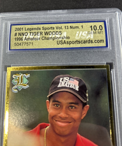 2001 Legends Sports 1996 Amateur Championship #Nno Tiger Woods USA Gem Mint 10