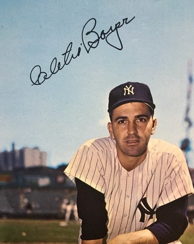 Clete Boyer 1964 Requena Yankee Stadium 8x10 Original Photo Stamped Auto Yankees