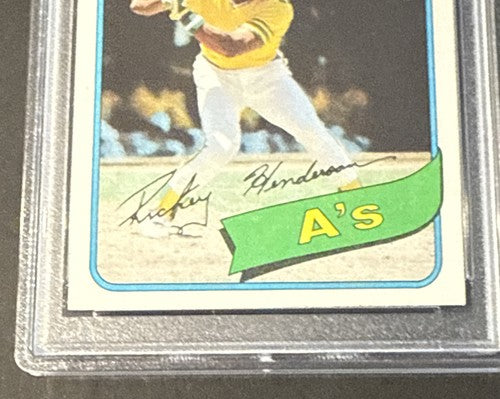 1980 Topps RICKEY HENDERSON Rookie #482 PSA 8 Nm Mint Centered HOF Rc