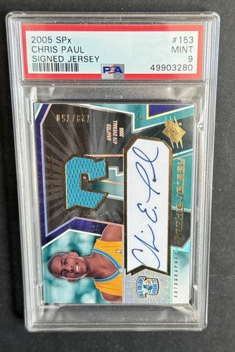 2005-06 SPx Upper Deck Chris Paul #153 Rookie Jersey Patch Psa 9 Mint Auto / 750